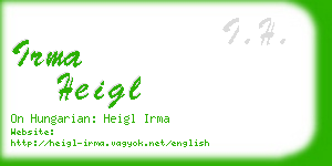 irma heigl business card
